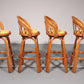 Bamboo Bar Stools with Swivel Seat - 70s Danish Design