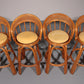 Bamboo Bar Stools with Swivel Seat - 70s Danish Design