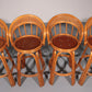 Bamboo Bar Stools with Swivel Seat - 70s Danish Design