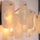 Midcentury Ice Glass Wall Sconces by J.T. Kalmar, Austria (1960s)