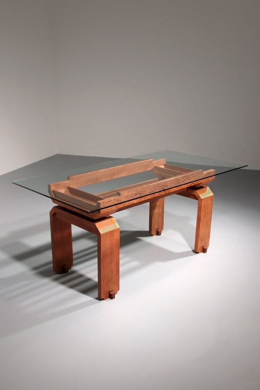 Italian Elegance: The Mid-Century Pine Dining Table 1960