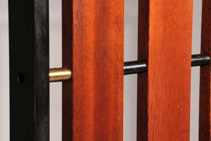 Italian Vintage Elegance – Brass and Teak Wall Clothes Hanger from the 1950s-1960s