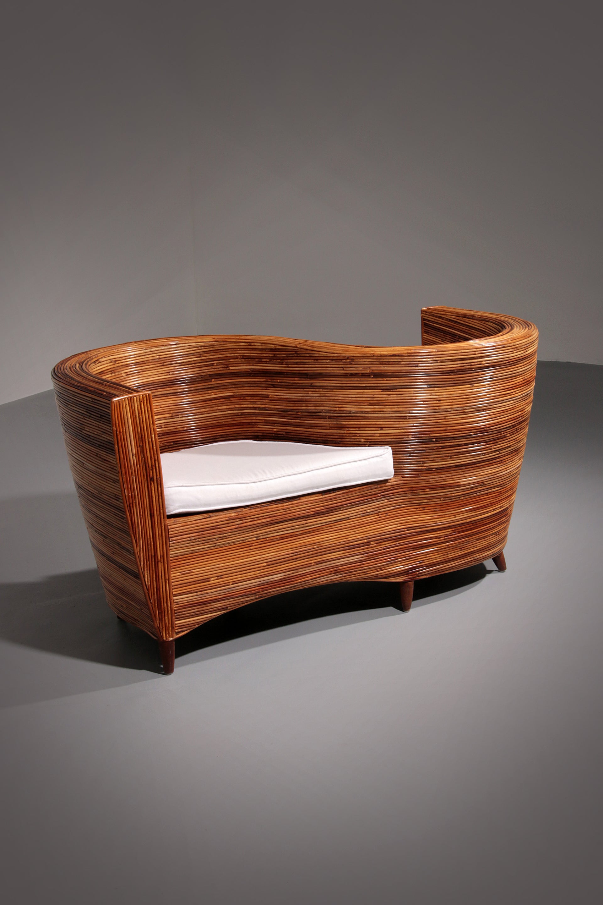 Rattan Conversation Chair by Vivai del Sud, 1980s