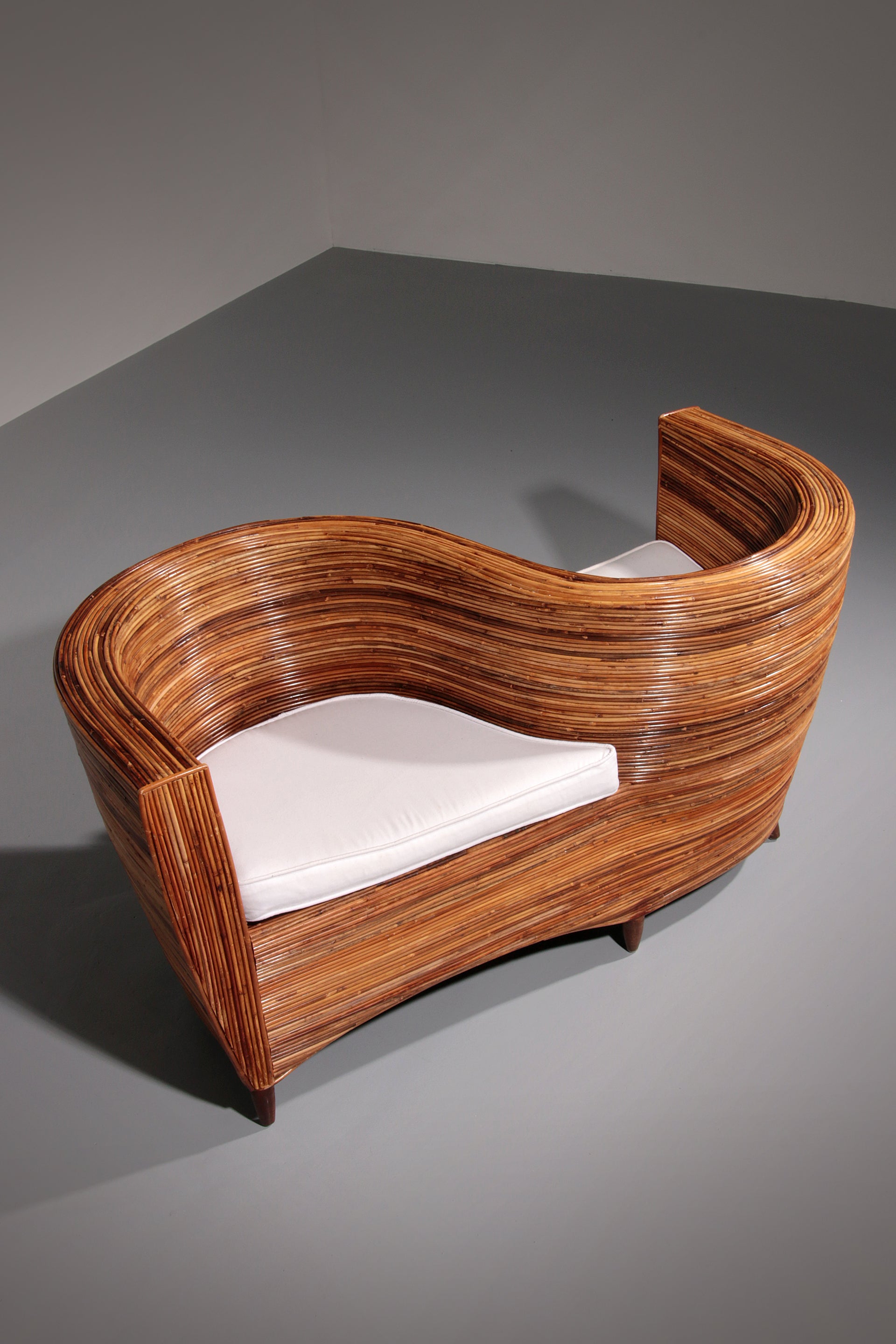 Rattan Conversation Chair by Vivai del Sud, 1980s