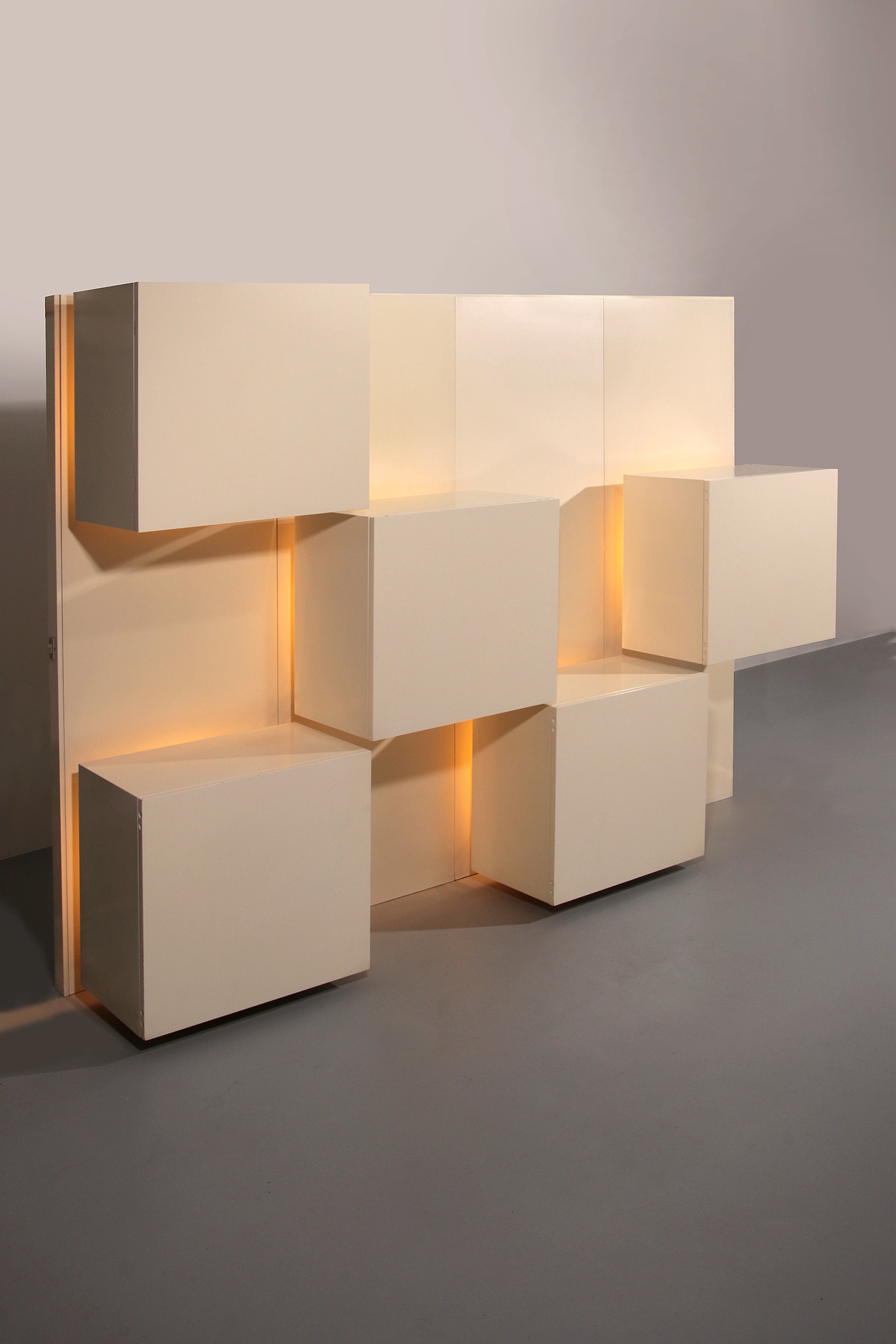 Mid-Century Lighting Wall Unit by Roberto Monsani for Acerbis, 1970s
