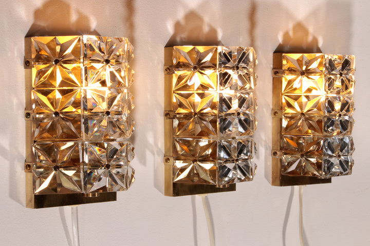 Rare Set of 3 Scandinavie Vitrika Gloria Wall Lamps.