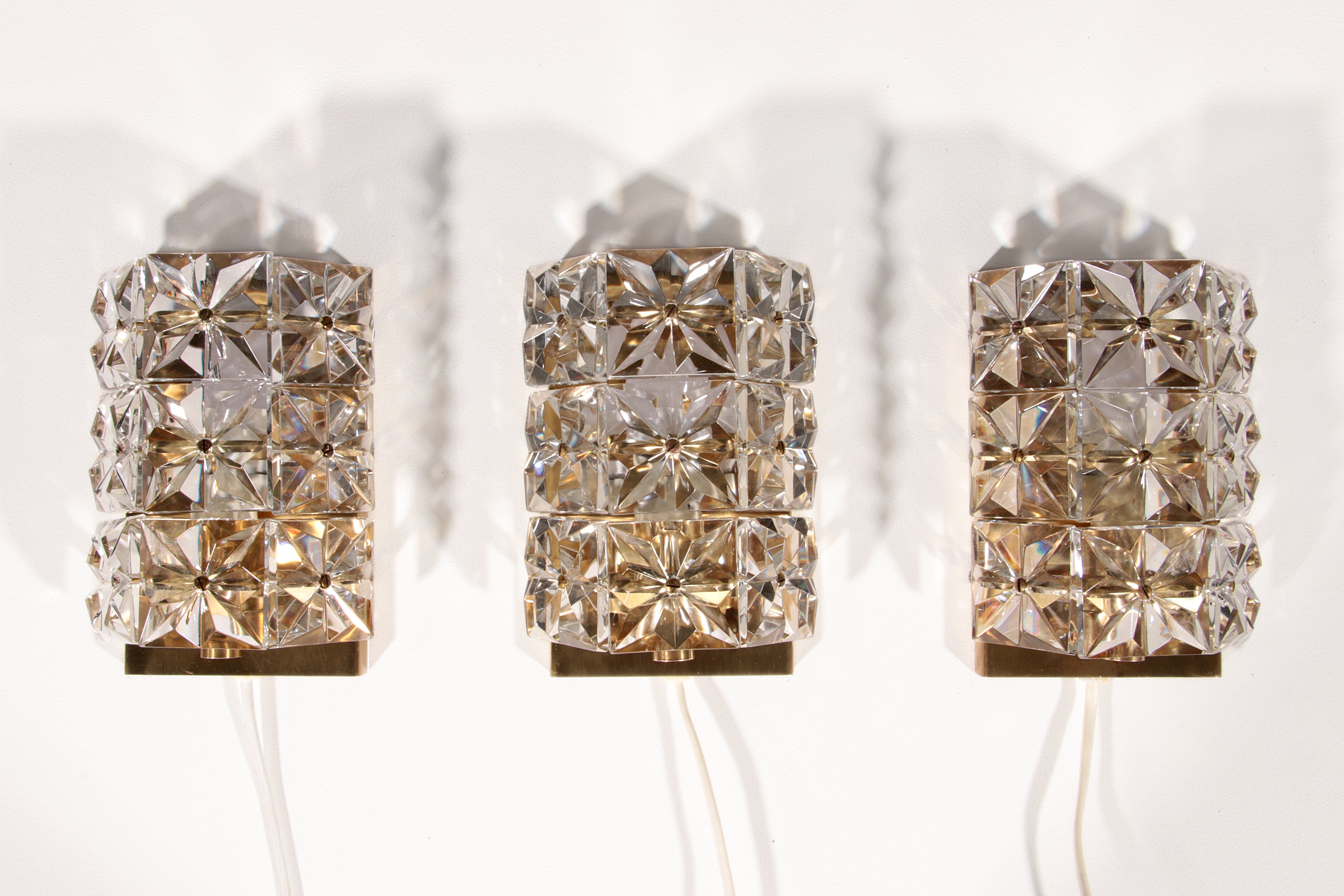 Rare Set of 3 Scandinavie Vitrika Gloria Wall Lamps.