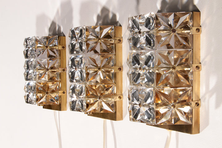 Rare Set of 3 Scandinavie Vitrika Gloria Wall Lamps.