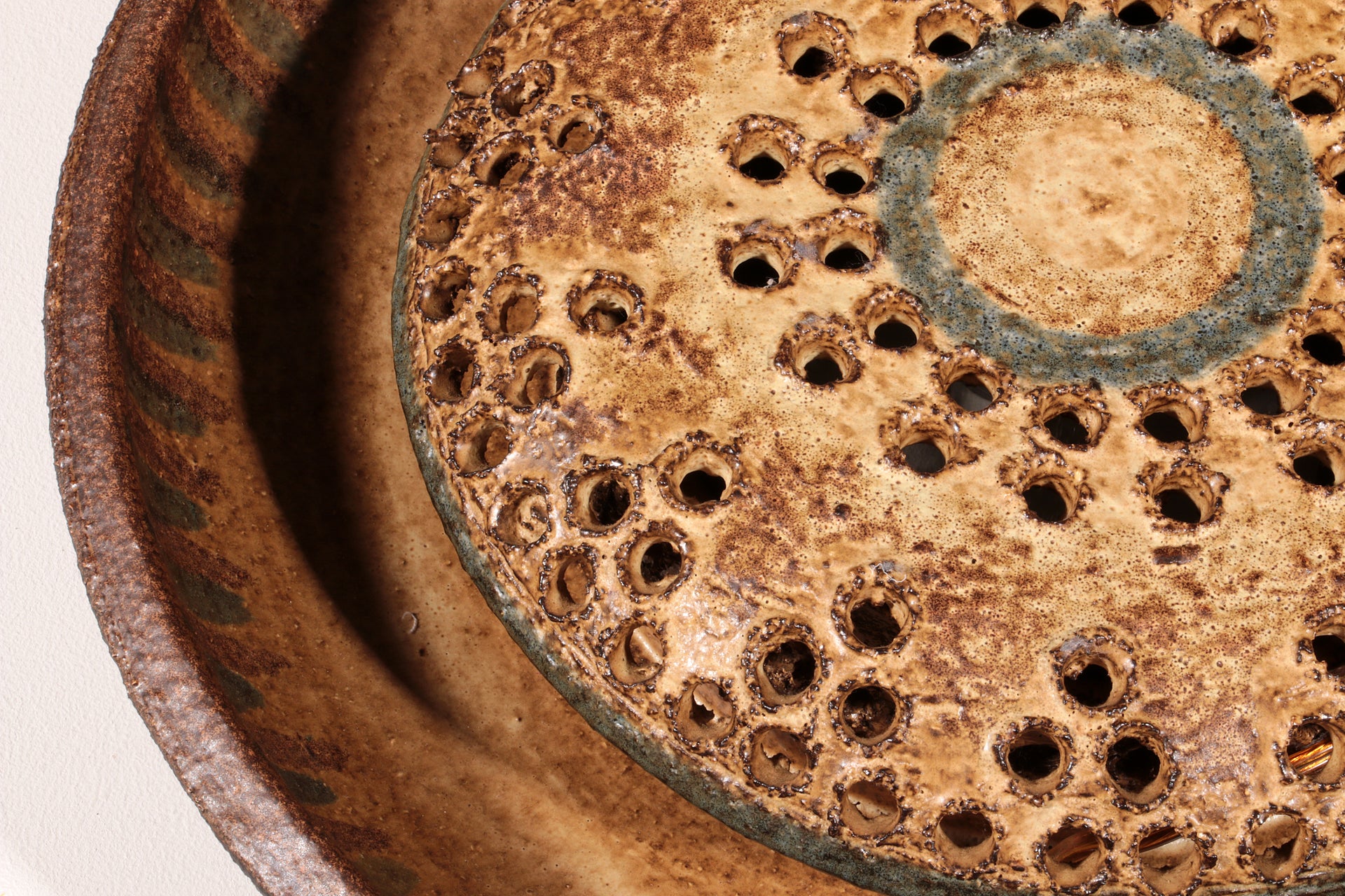 Organic Danish Mid-Century Ceramic Wall Sconce 1970