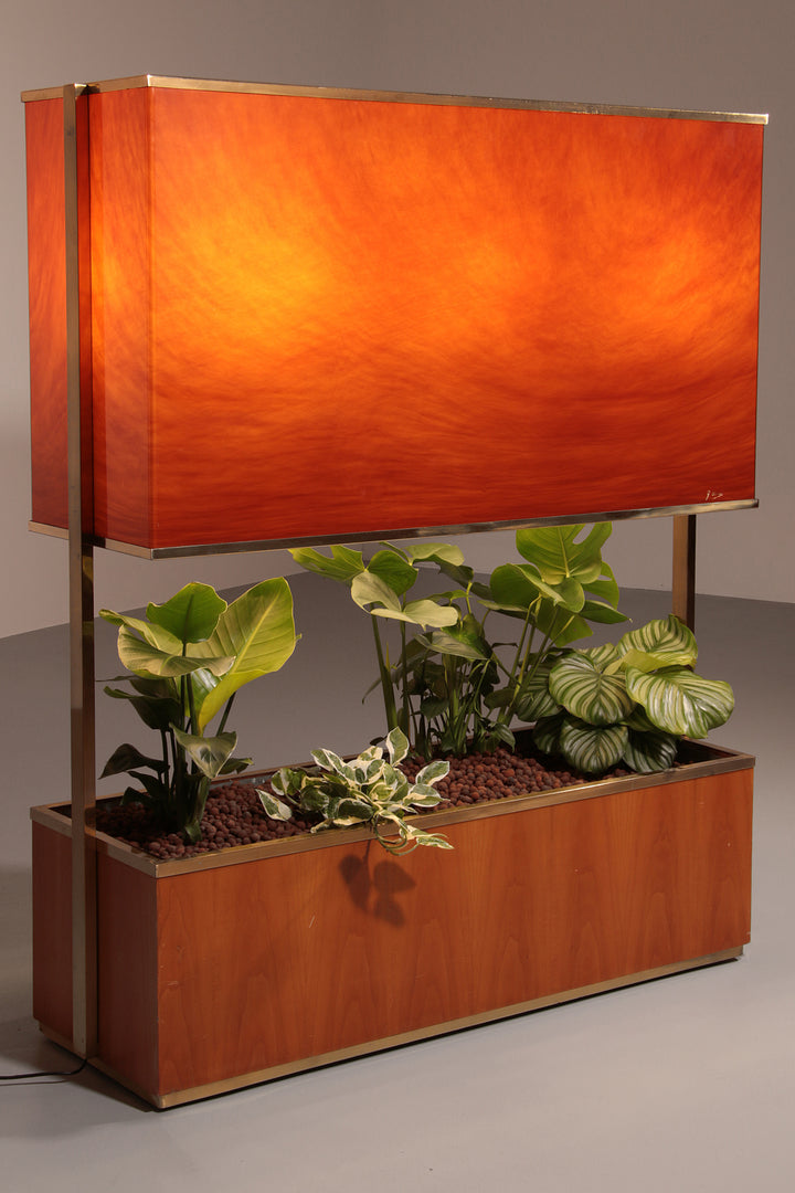 Luxury Lighted Planter on Wheels – Modern Room Divider 1960 Italy