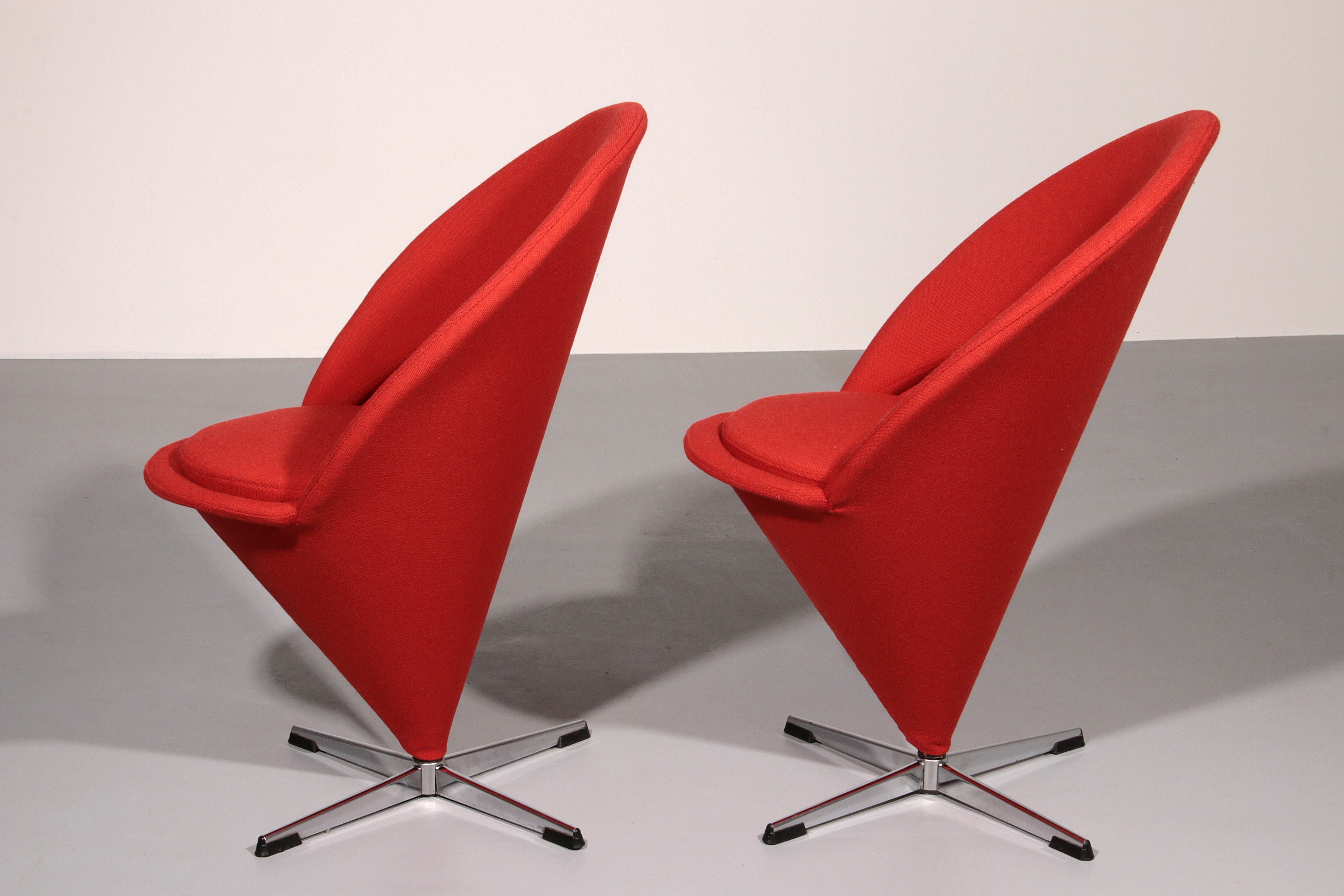 Verner Panton Model Cone K1 Chairs by Plus Linje 60s