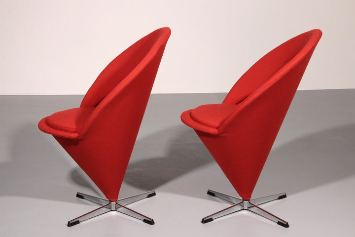 Verner Panton Model Cone K1 Chairs by Plus Linje 60s
