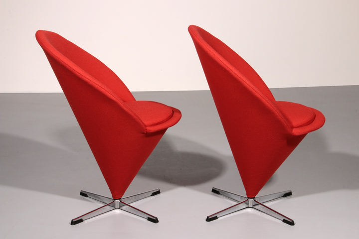 Verner Panton Model Cone K1 Chairs by Plus Linje 60s