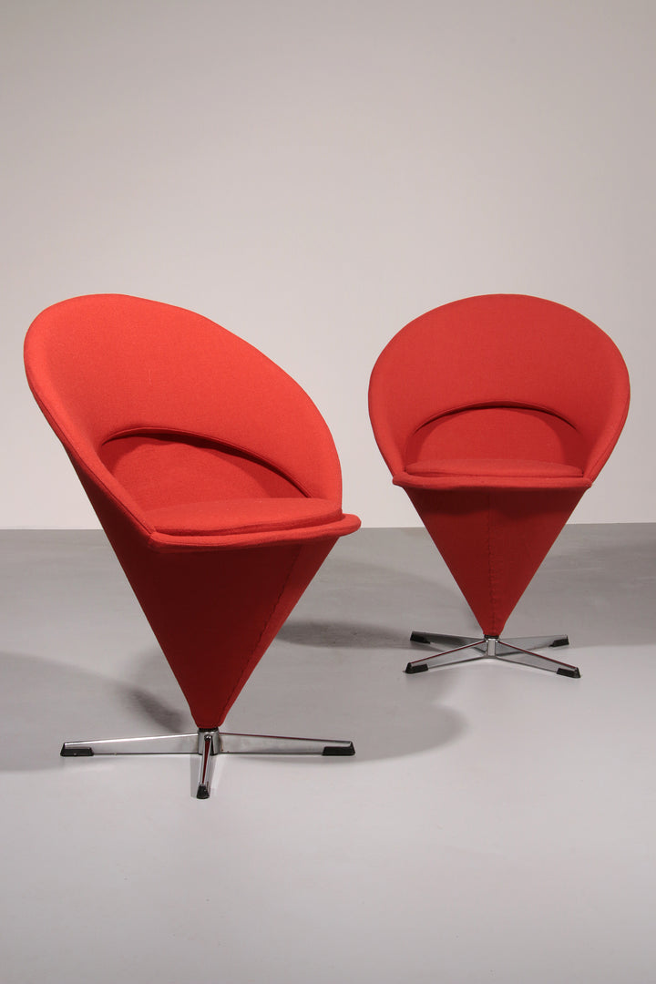 Verner Panton Model Cone K1 Chairs by Plus Linje 60s