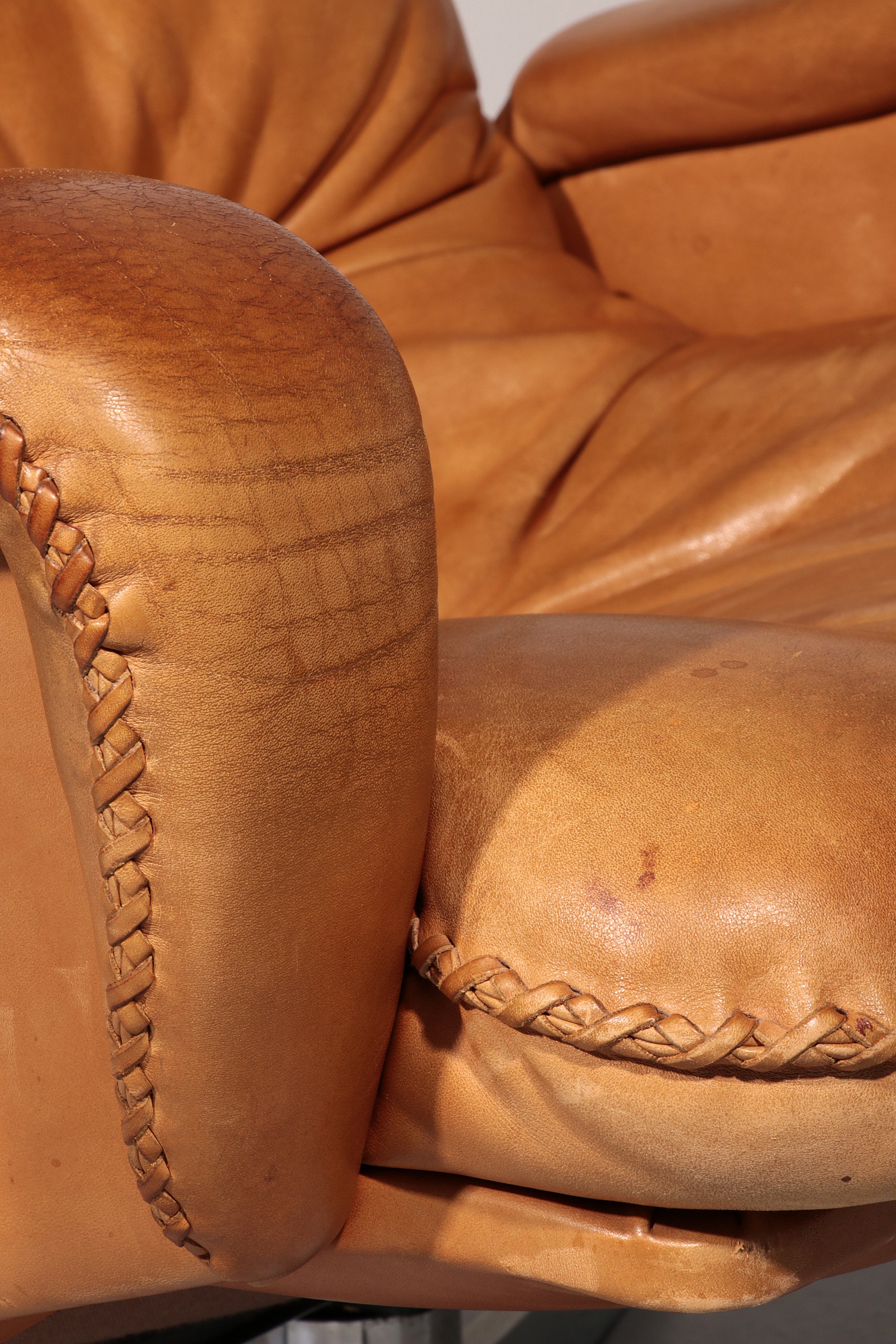 Vintage de Sede S 231 Leather armchair & ottoman, Switzerland 1960s