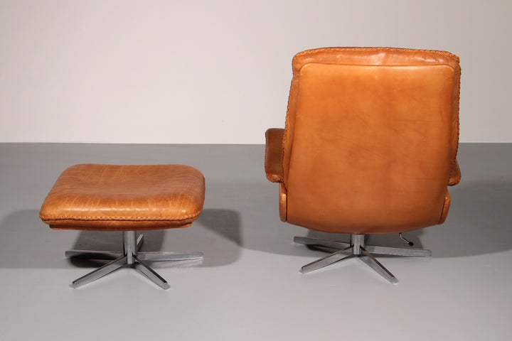 Vintage de Sede S 231 Leather armchair & ottoman, Switzerland 1960s