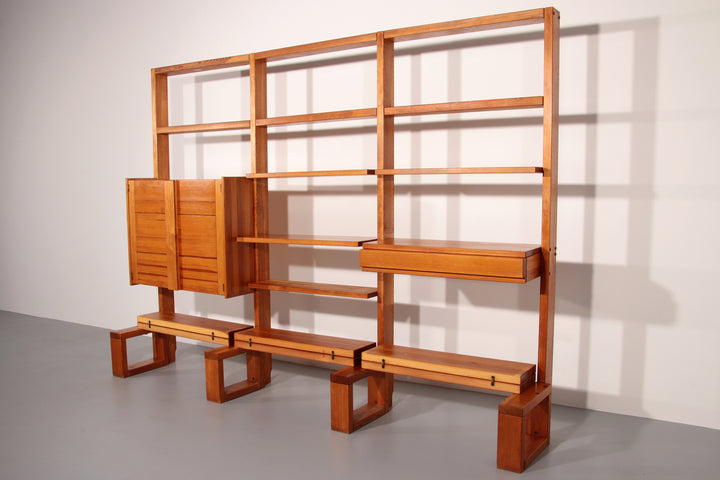 French Brutalist Modular Wall System – Industrial Elegance, ca. 1950