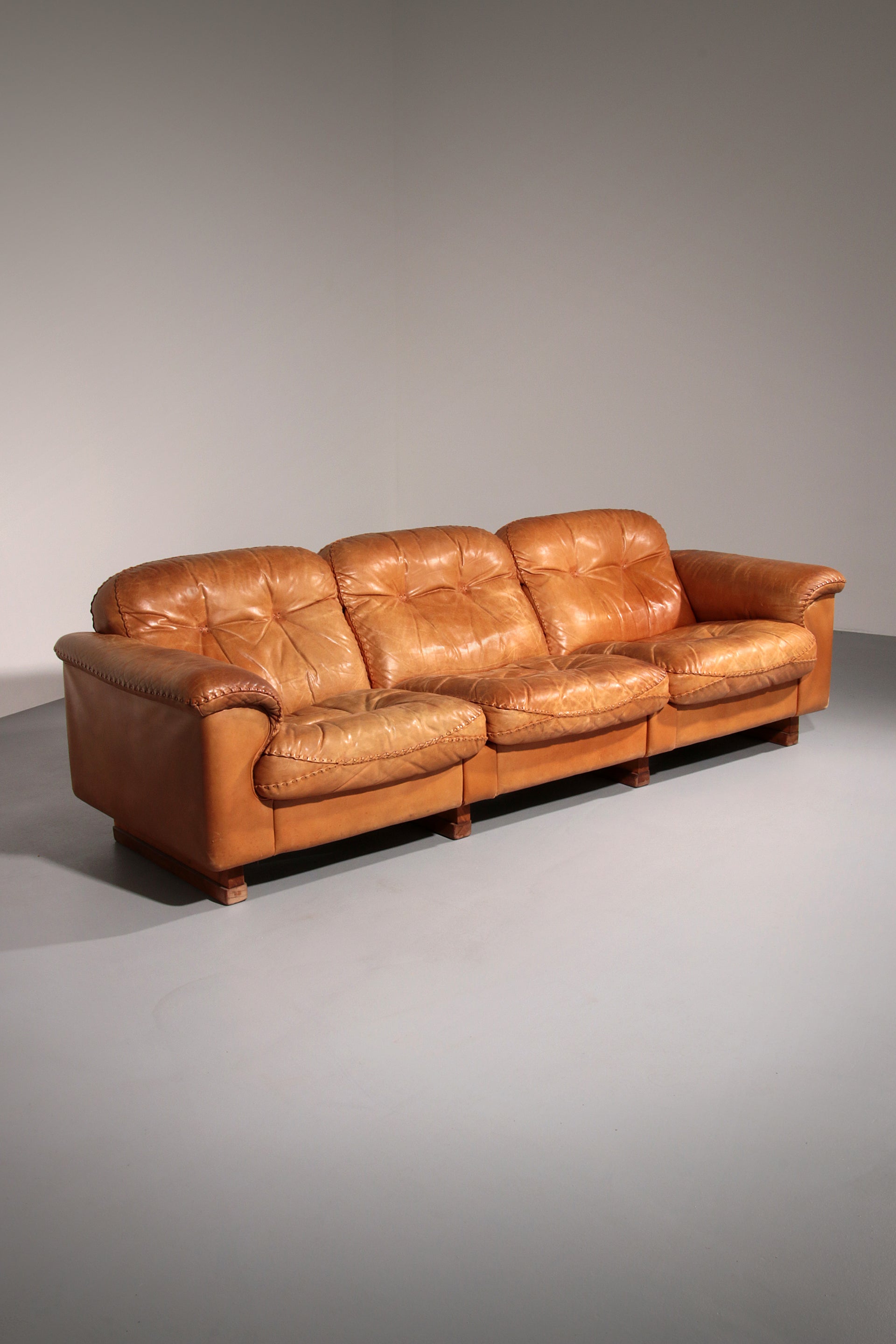 De Sede DS101 three seater in cognac leather