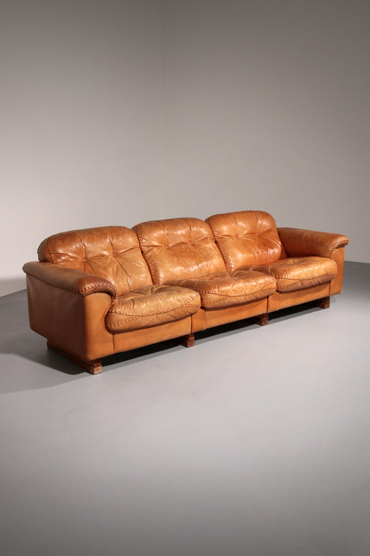 De Sede DS101 three seater in cognac leather