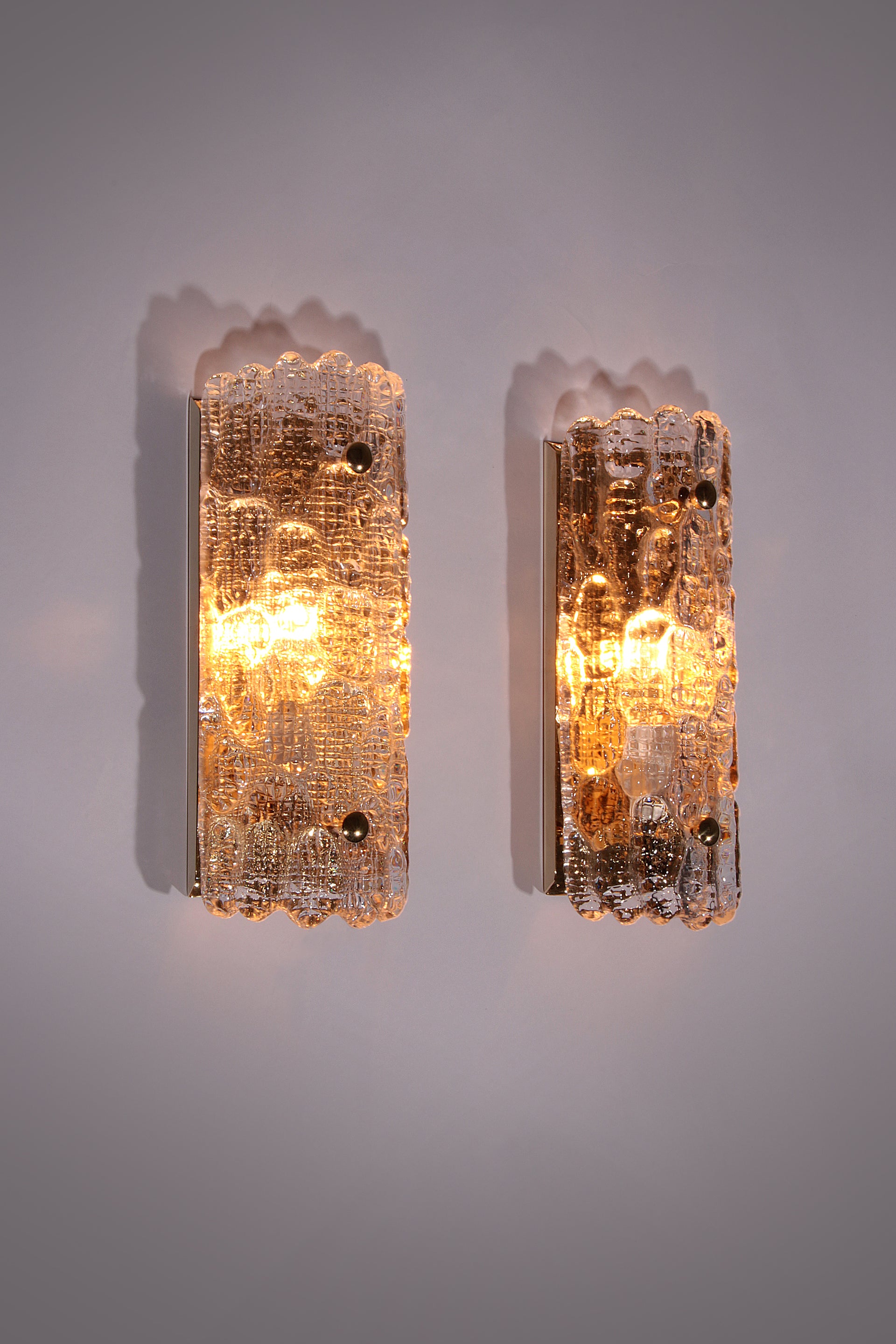Wall Lamps by Carl Fagerlund, Orrefors (swedish) glass By Lyfa Denmark model Gefion