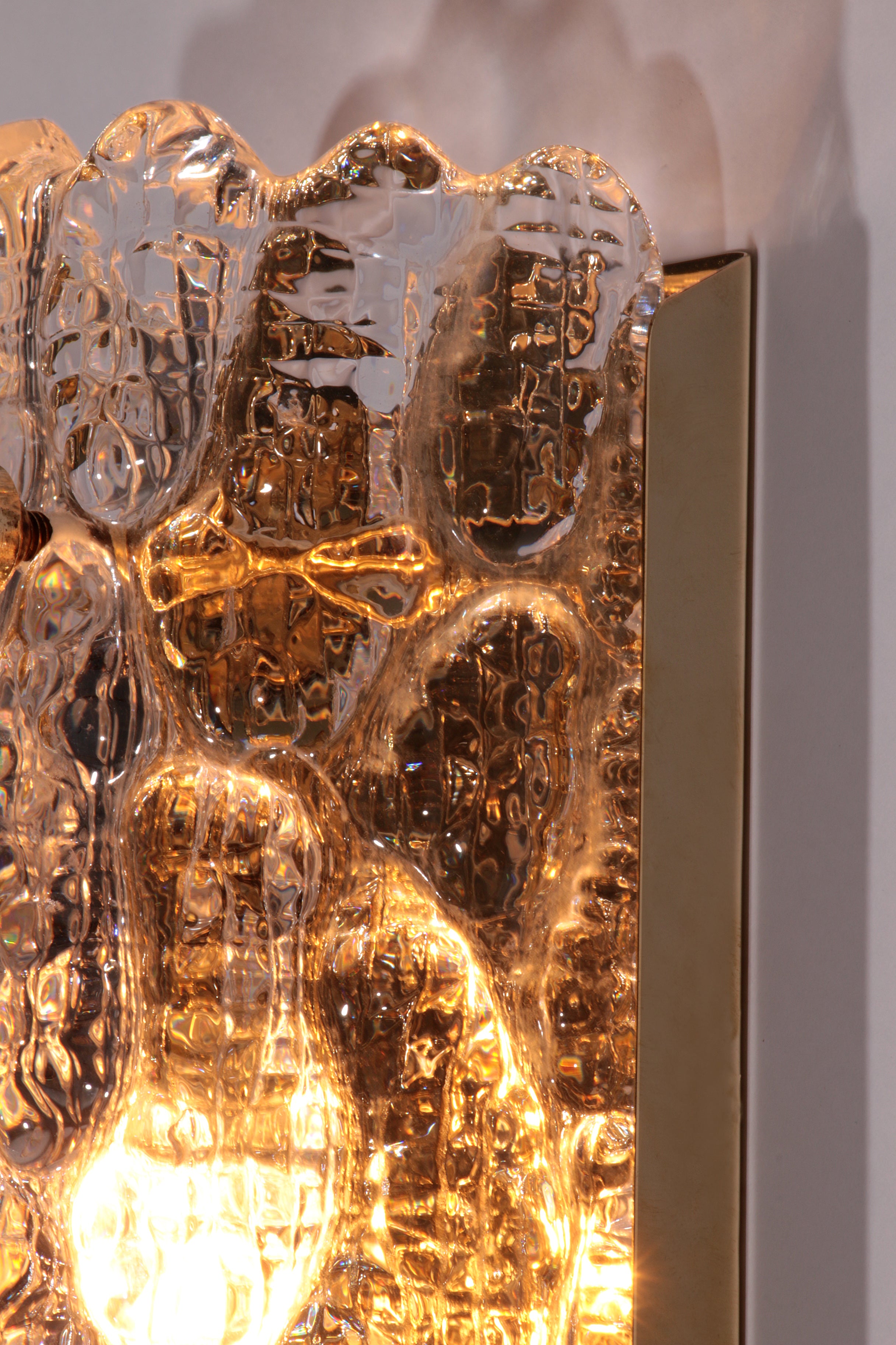 Wall Lamps by Carl Fagerlund, Orrefors (swedish) glass By Lyfa Denmark model Gefion