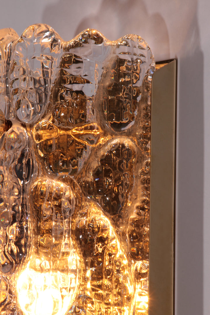 Wall Lamps by Carl Fagerlund, Orrefors (swedish) glass By Lyfa Denmark model Gefion
