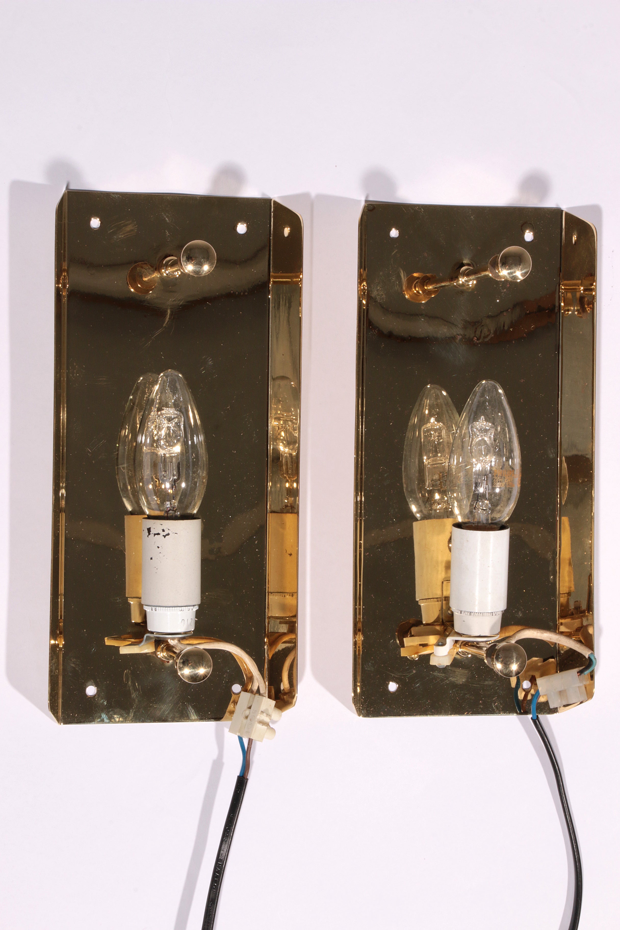 Wall Lamps by Carl Fagerlund, Orrefors (swedish) glass By Lyfa Denmark model Gefion