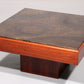 Brutalist Coffee Table with Copper Top and Wooden Base 1970