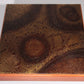 Brutalist Coffee Table with Copper Top and Wooden Base 1970