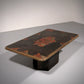 Elegant Mosaic Stone Coffee Table in the Style of Paul Kingma – Brass & Natural Stone Details