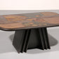 Brutalist  Stone Coffee Table in the Style of Paul Kingma – Brass & Natural Stone Details