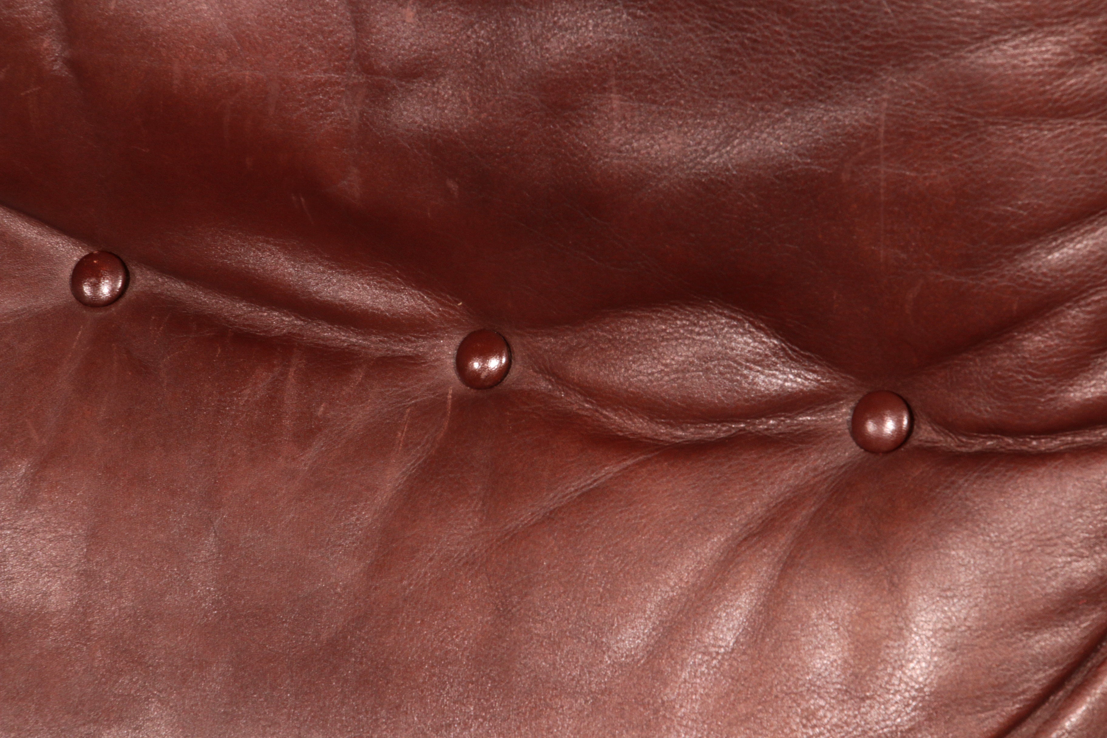 Leather & Chrome Sofa by Arne Norell Vintage 1960’s