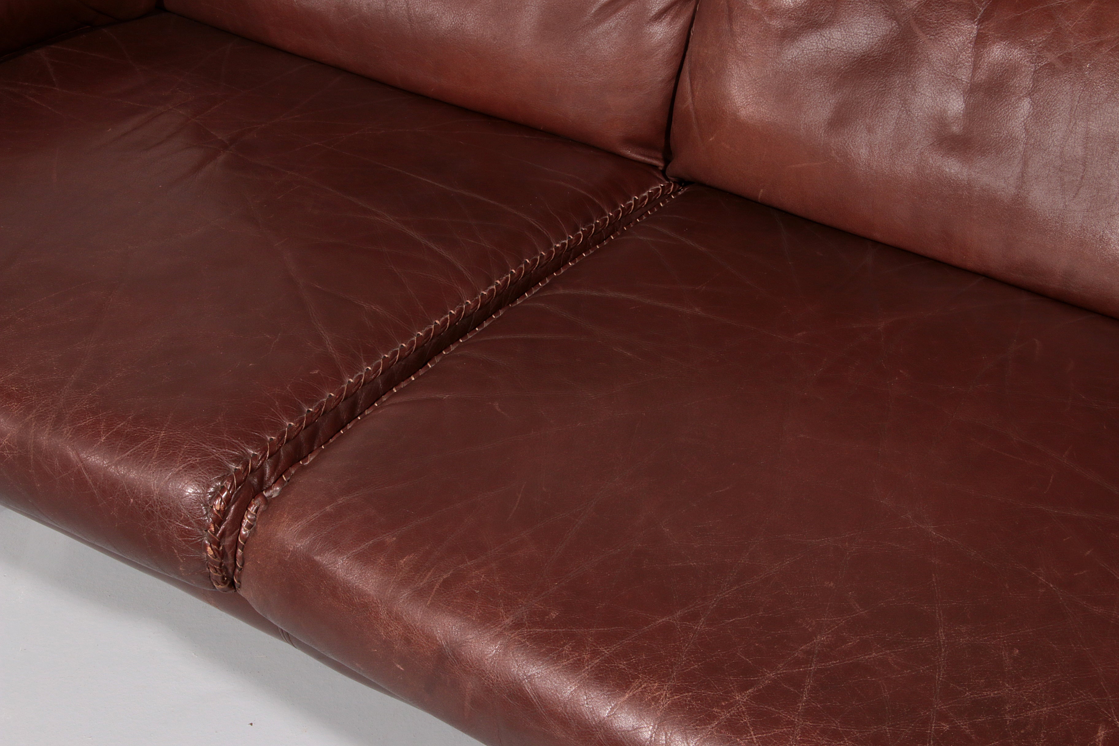 Leather & Chrome Sofa by Arne Norell Vintage 1960’s