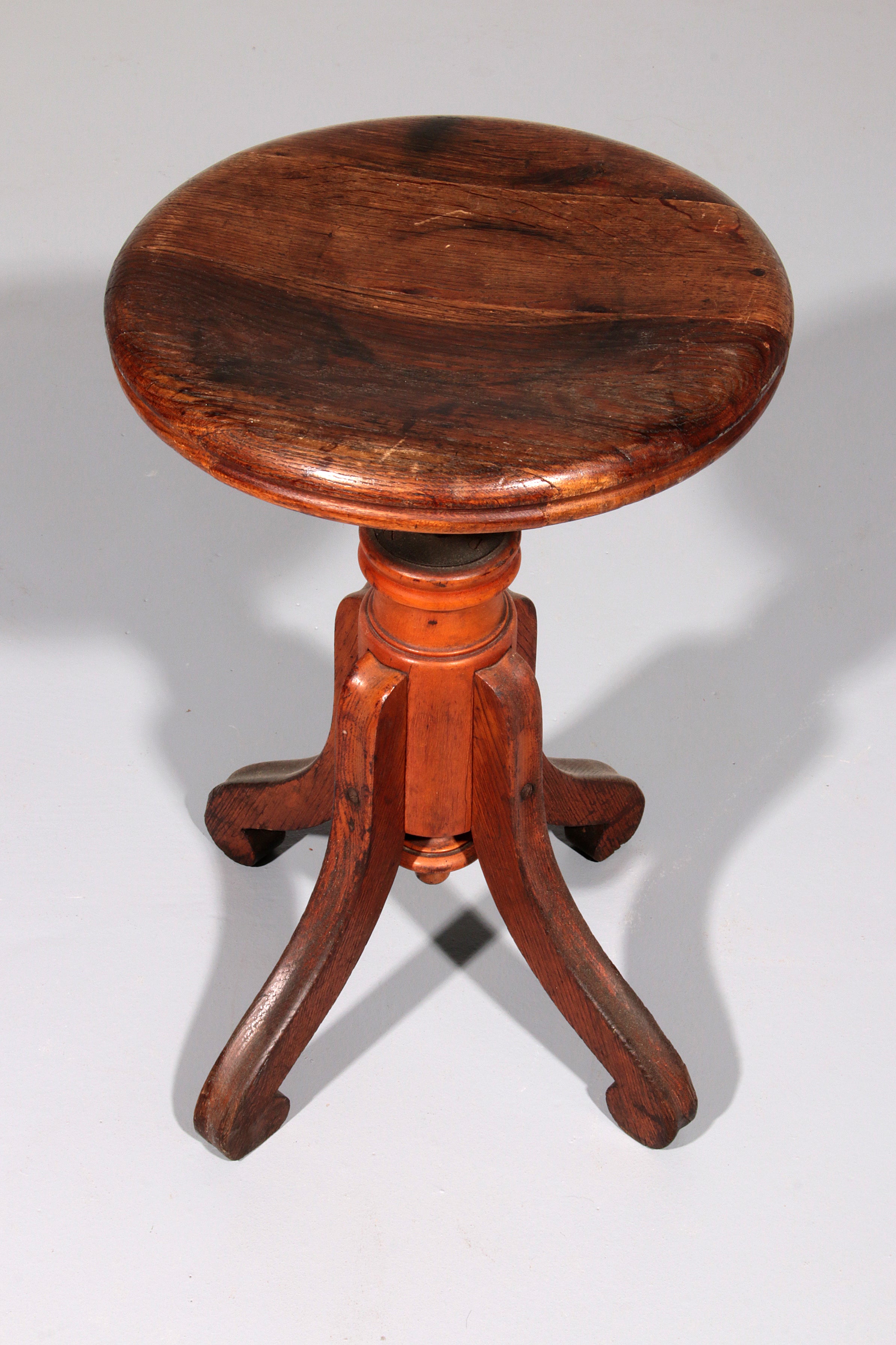 Vintage Scandinavian Piano Stool from 1940 in Solid Beech Wood