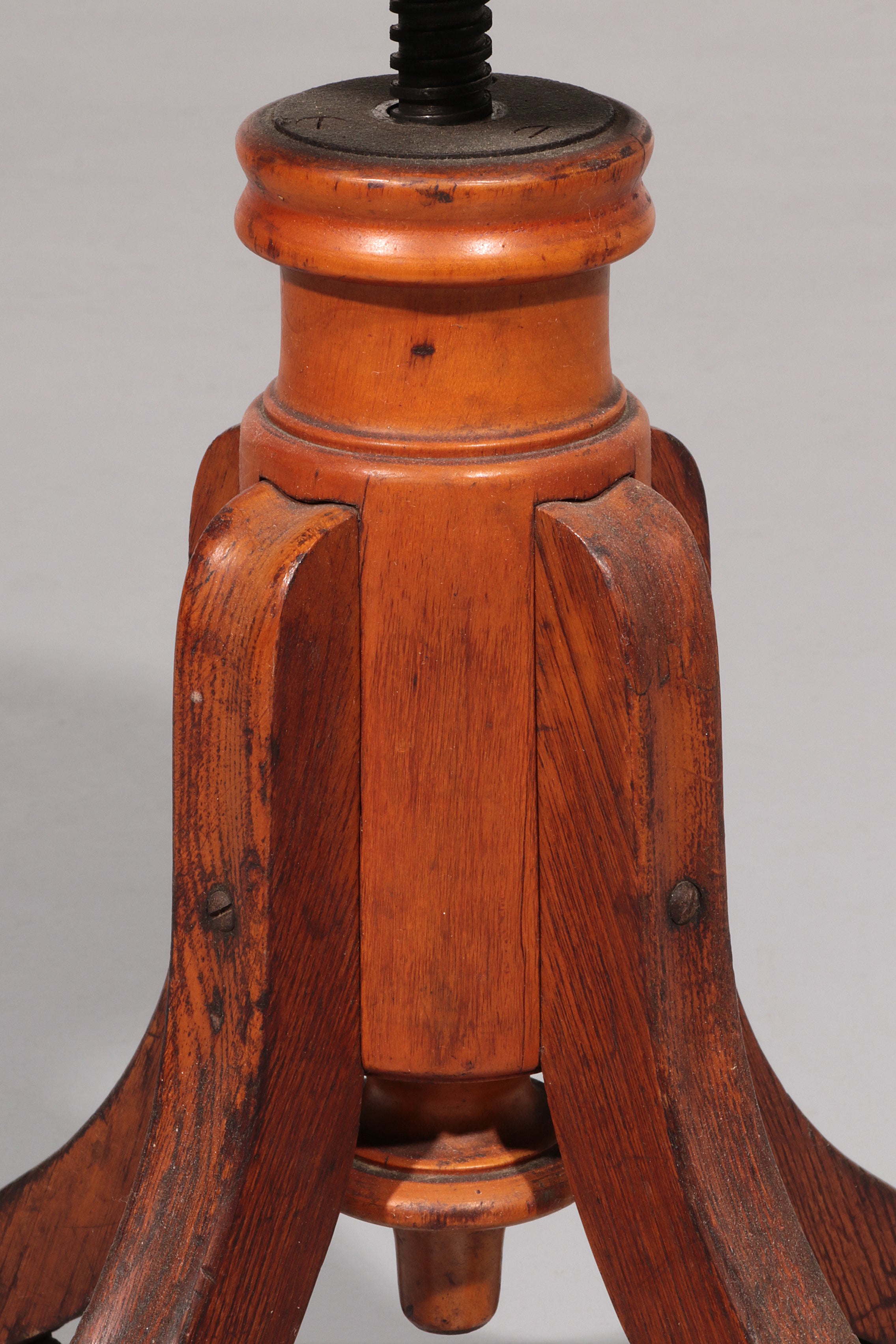 Vintage Scandinavian Piano Stool from 1940 in Solid Beech Wood