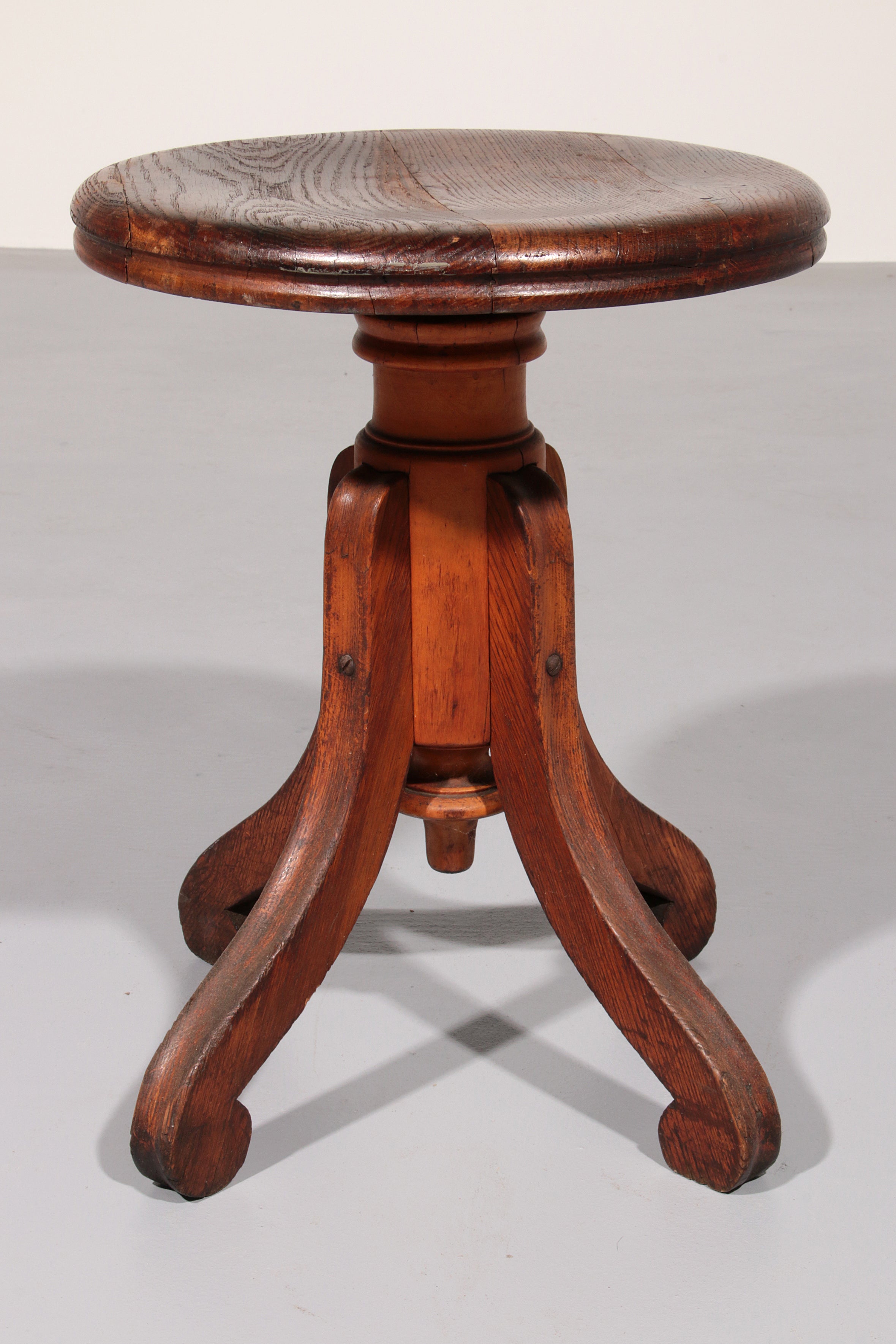 Vintage Scandinavian Piano Stool from 1940 in Solid Beech Wood