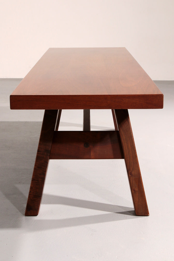 Torbecchia Solid Walnut Bench by Giovanni Michelucci
