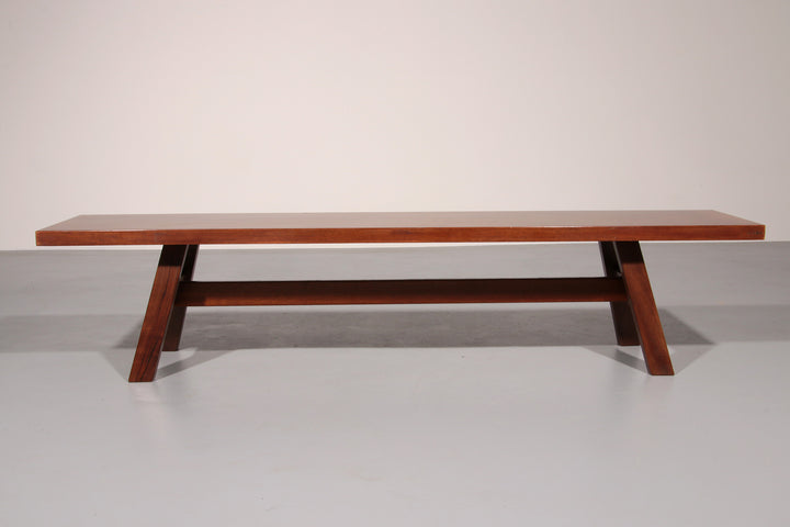 Torbecchia Solid Walnut Bench by Giovanni Michelucci