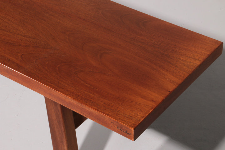 Torbecchia Solid Walnut Bench by Giovanni Michelucci