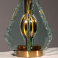 Chiselled Glass Table Lamp in Brass by Gino Paroldo for Dinodei, 1960s