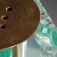 Chiselled Glass Table Lamp in Brass by Gino Paroldo for Dinodei, 1960s