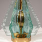 Chiselled Glass Table Lamp in Brass by Gino Paroldo for Dinodei, 1960s