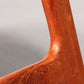 Design Bar Stool in wood and Black Leather by Erik Buch 1960