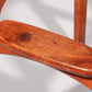 Design Bar Stool in wood and Black Leather by Erik Buch 1960