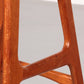 Design Bar Stool in wood and Black Leather by Erik Buch 1960