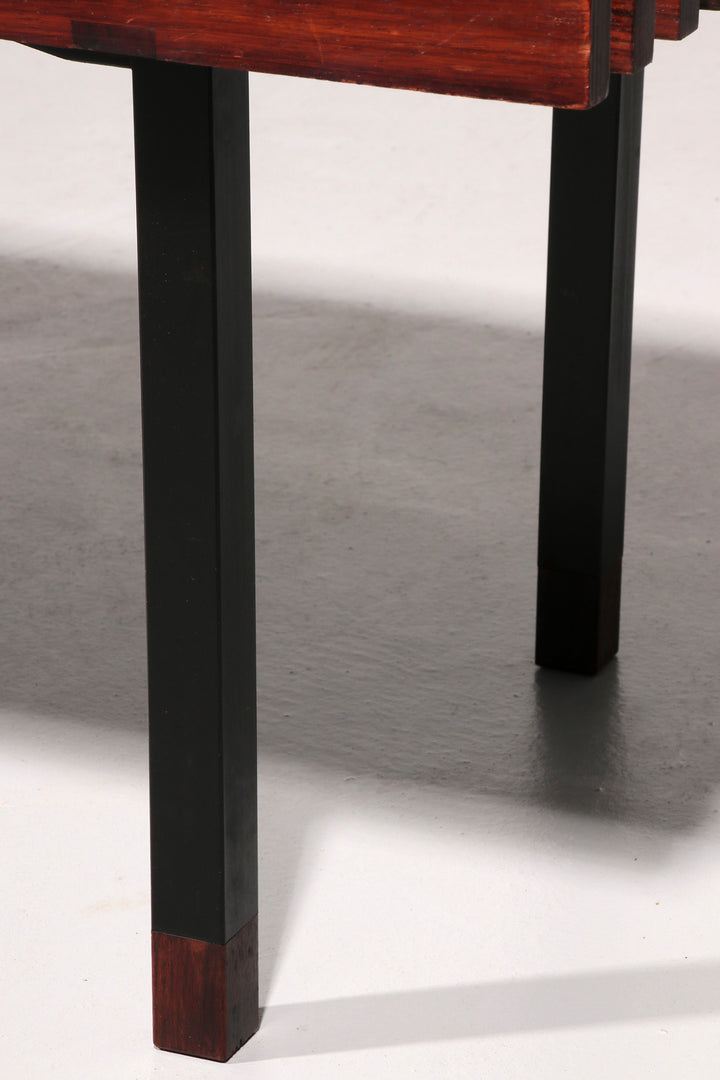 Teakwood and metal bench, Made in Italy, 1970s