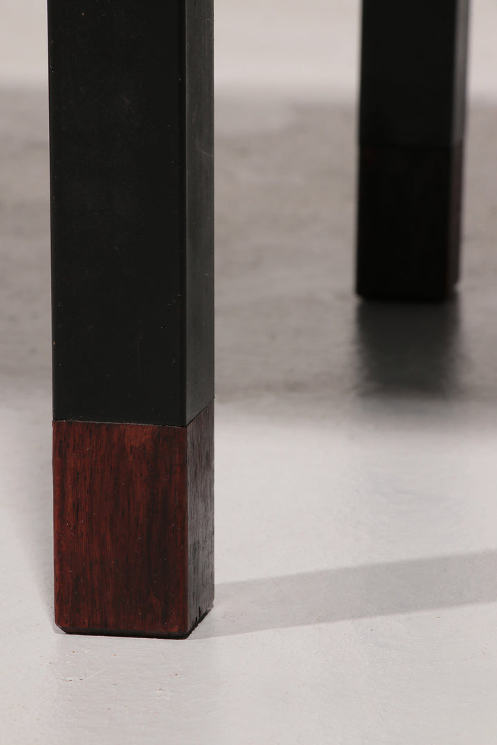 Teakwood and metal bench, Made in Italy, 1970s