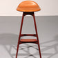 Modern Danish Leather and wood Model OD-61 Bar Stool by Erik Buch for Oddense møbelfabrik, 1964