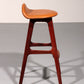 Modern Danish Leather and wood Model OD-61 Bar Stool by Erik Buch for Oddense møbelfabrik, 1964