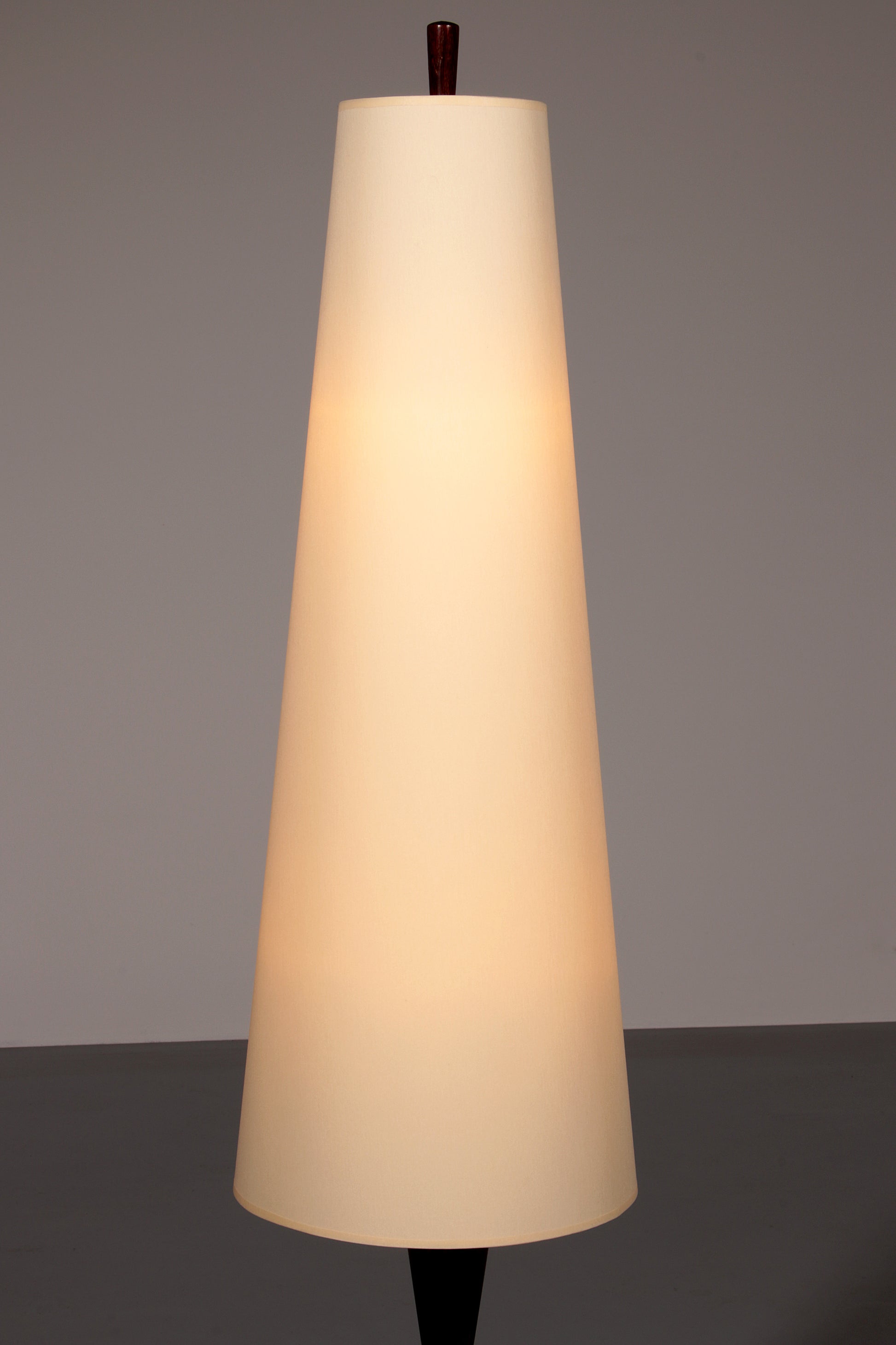 Vintage Teak Floor Lamp with Fabric Shade from Parker Knoll, 1960s